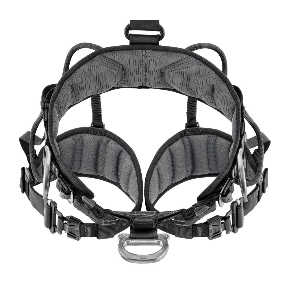 Vista de la construcción ergonómica del arnés Avao Fast de Petzl.